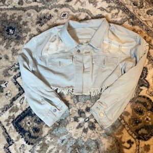 SHEIN curve cropped jean jacket